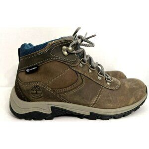 Timberland Women's 7.5 Med Mt. Maddsen Mid Waterproof Hiking Boots Brown Blue